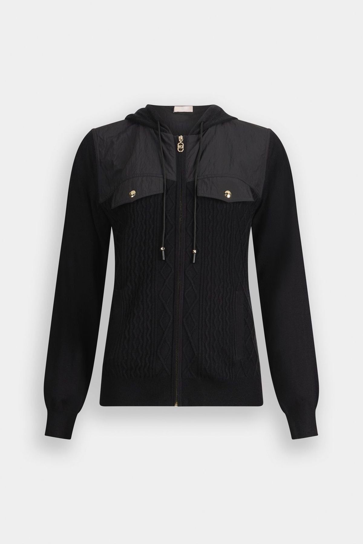 Liu Jo Kapüşonlu Grafik Dokuma Triko