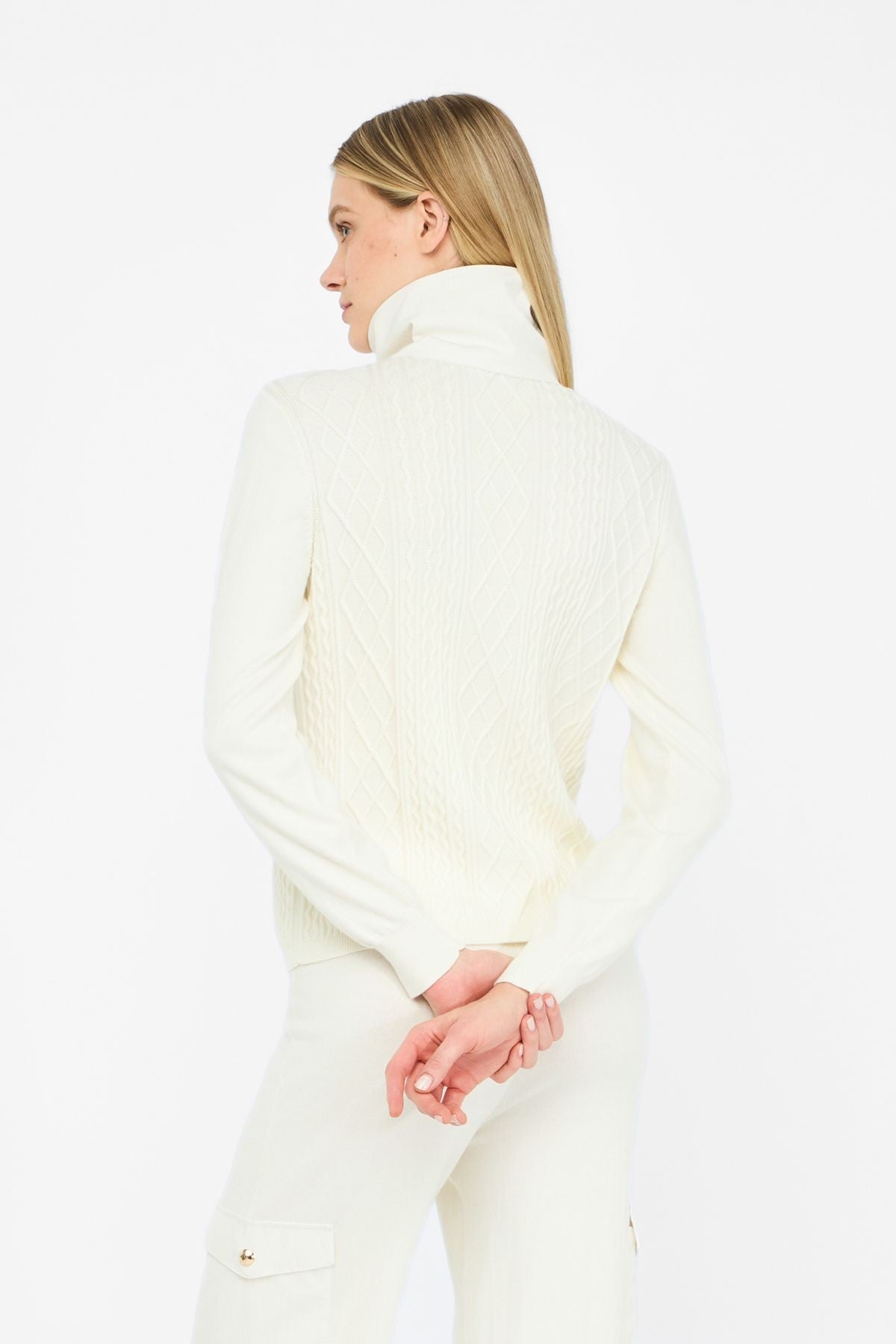 Liu Jo Grafik Örgü Dik Yaka Triko