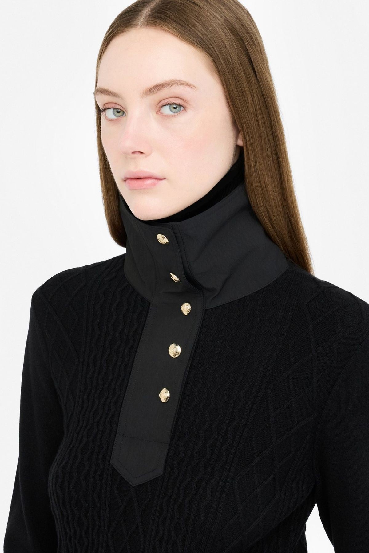 Liu Jo Grafik Örgü Dik Yaka Triko