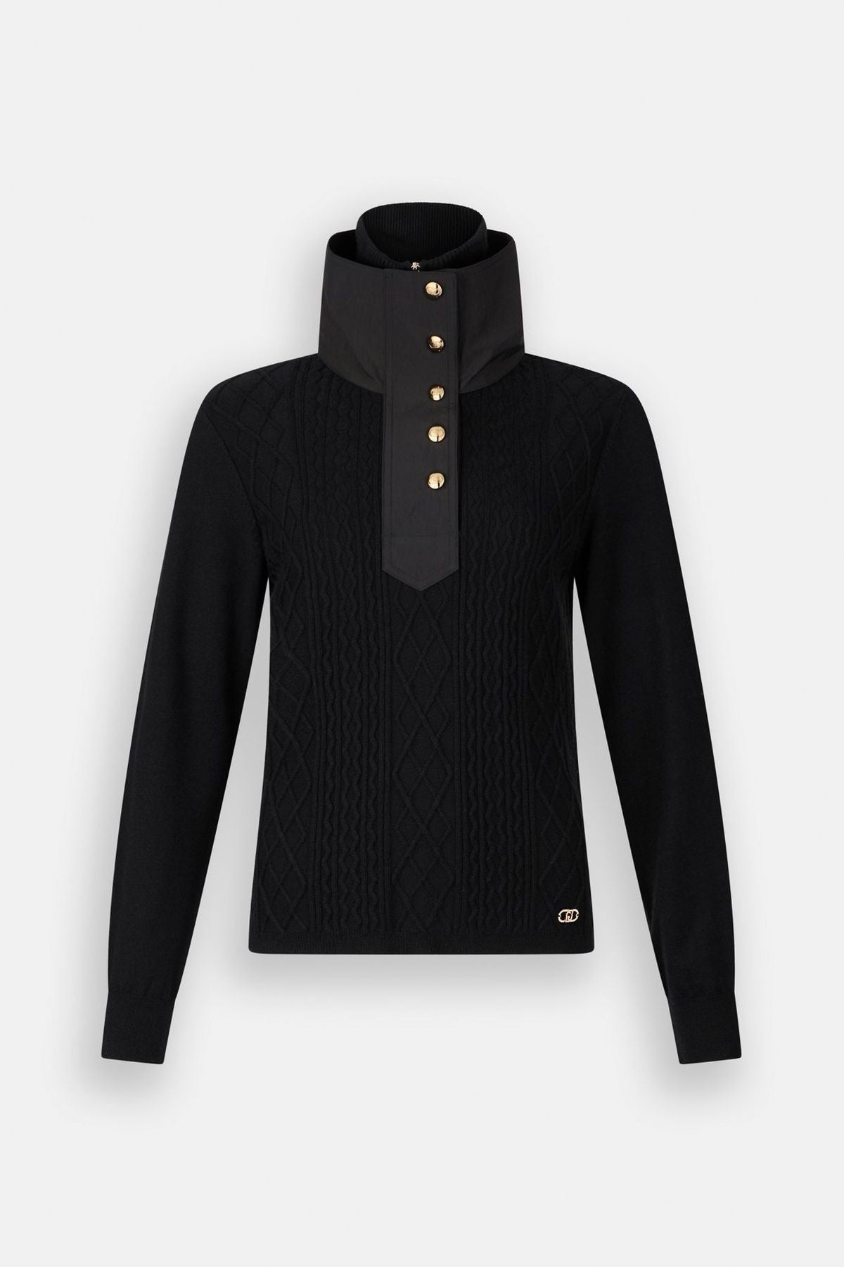 Liu Jo Grafik Örgü Dik Yaka Triko