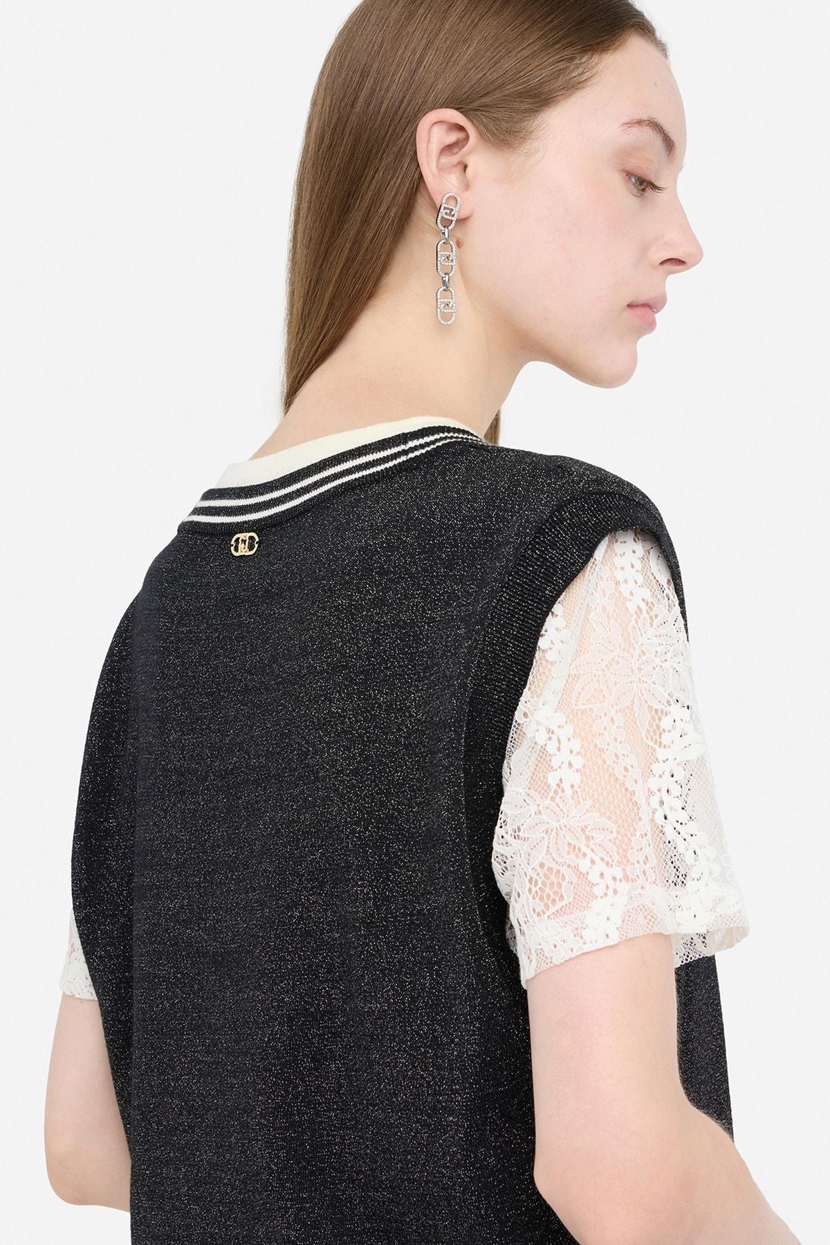 Liu Jo İçi Dantelli Kısa Kollu Triko