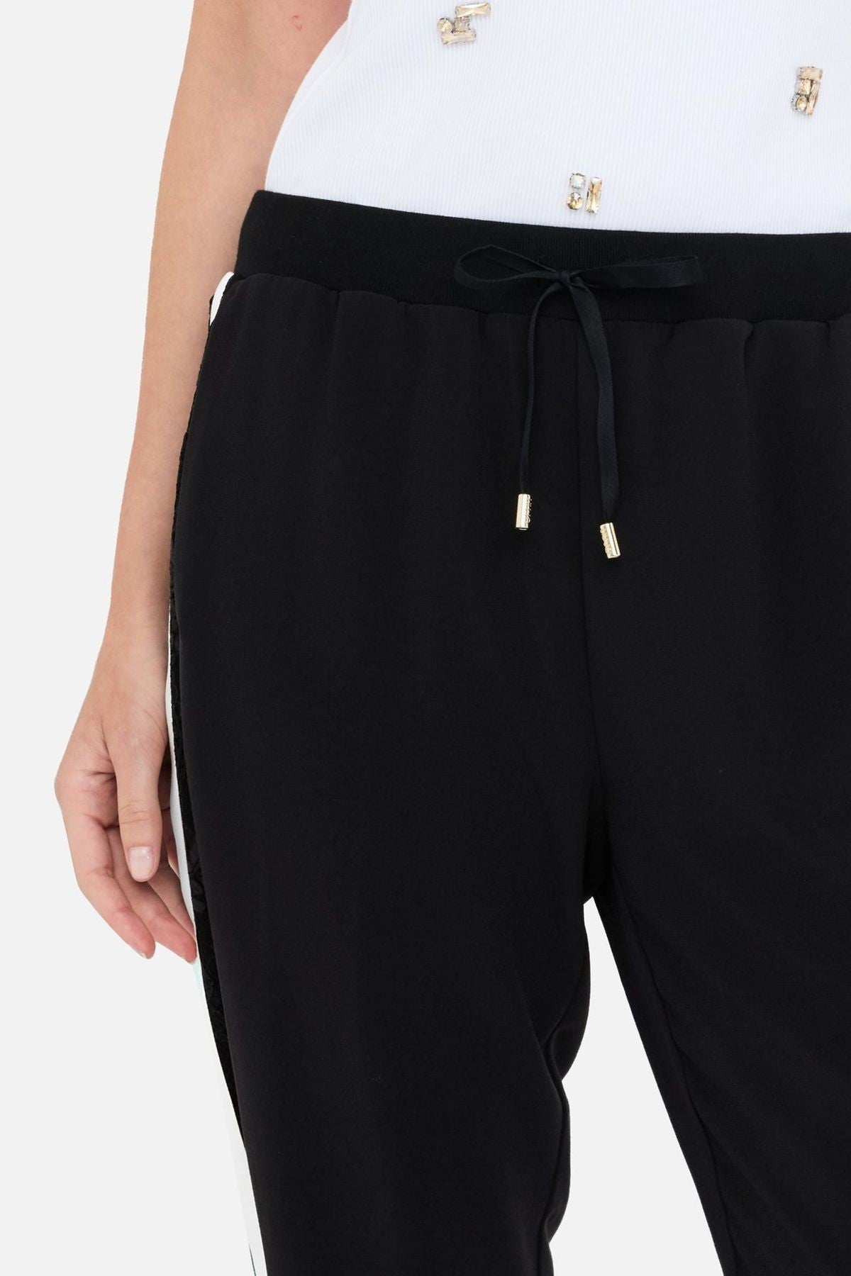 Liu Jo Yanı Dantelli Krep Pantolon