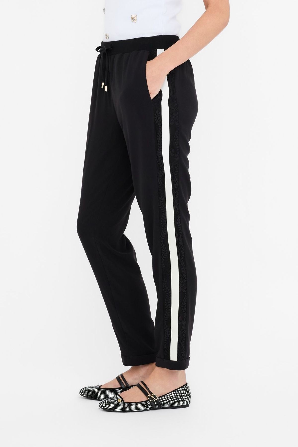 Liu Jo Yanı Dantelli Krep Pantolon