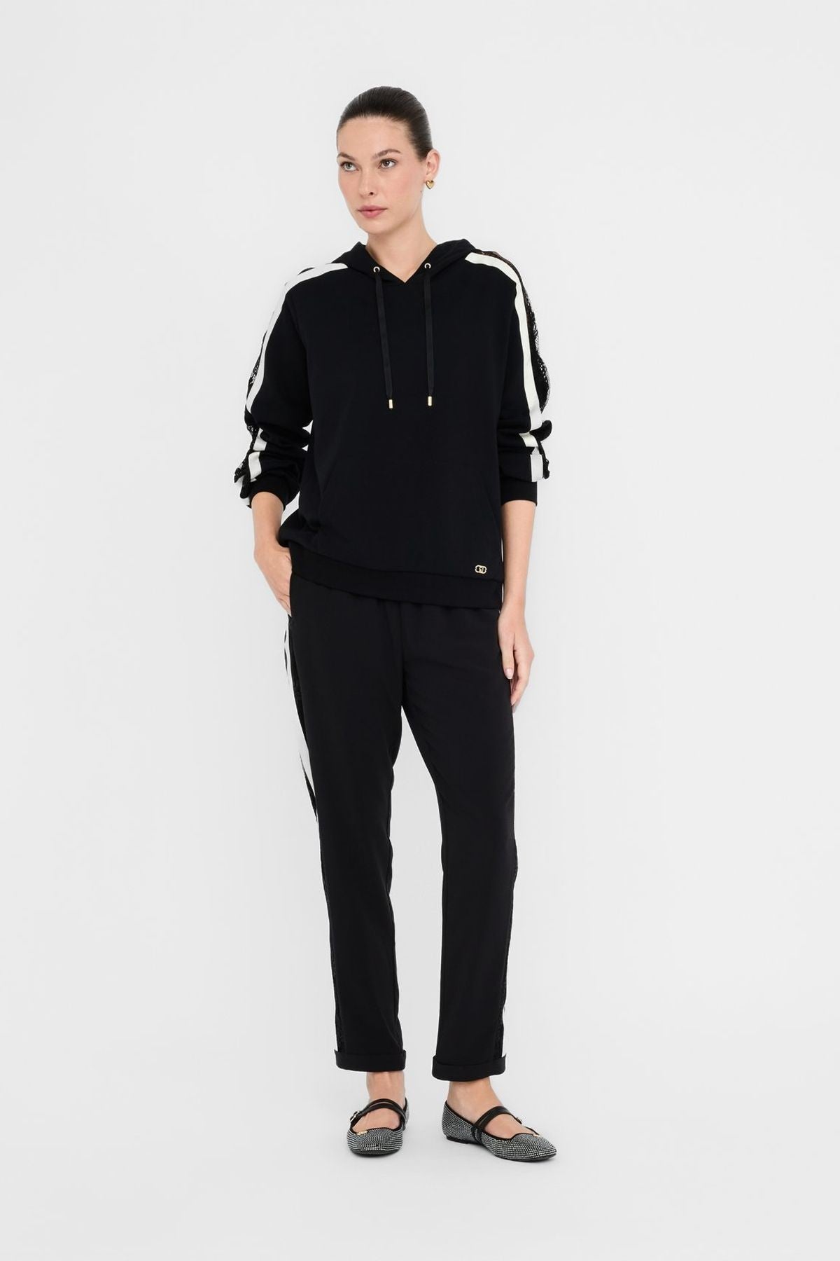 Liu Jo Yanı Dantelli Krep Pantolon