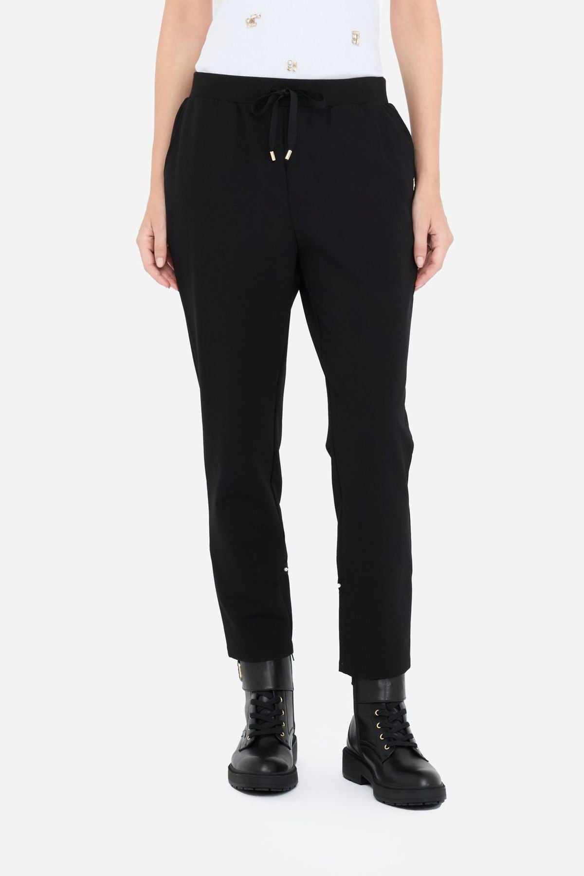 Liu Jo Paçası İnci Detaylı Beli Lastikli Kumaş Pantolon