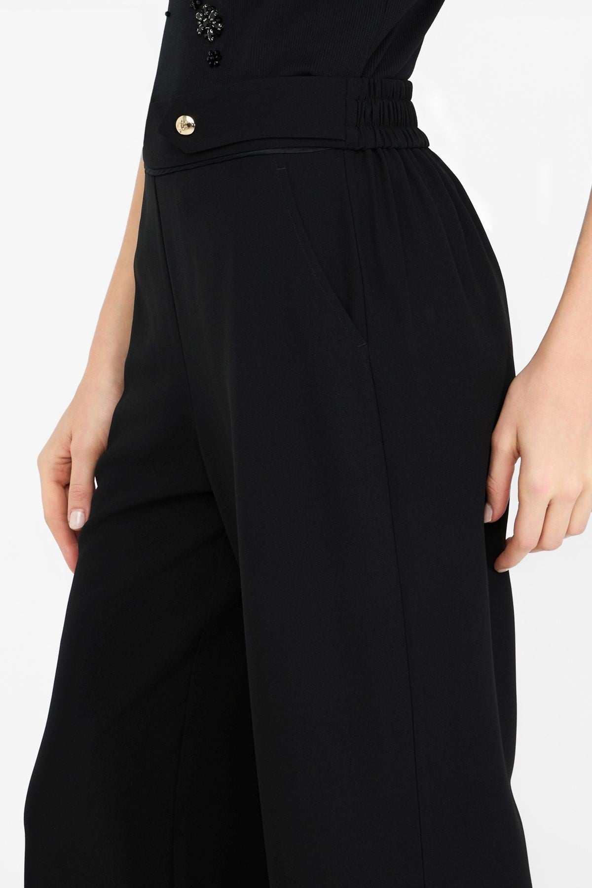 Liu Jo Beli Lastikli Krep pantolon