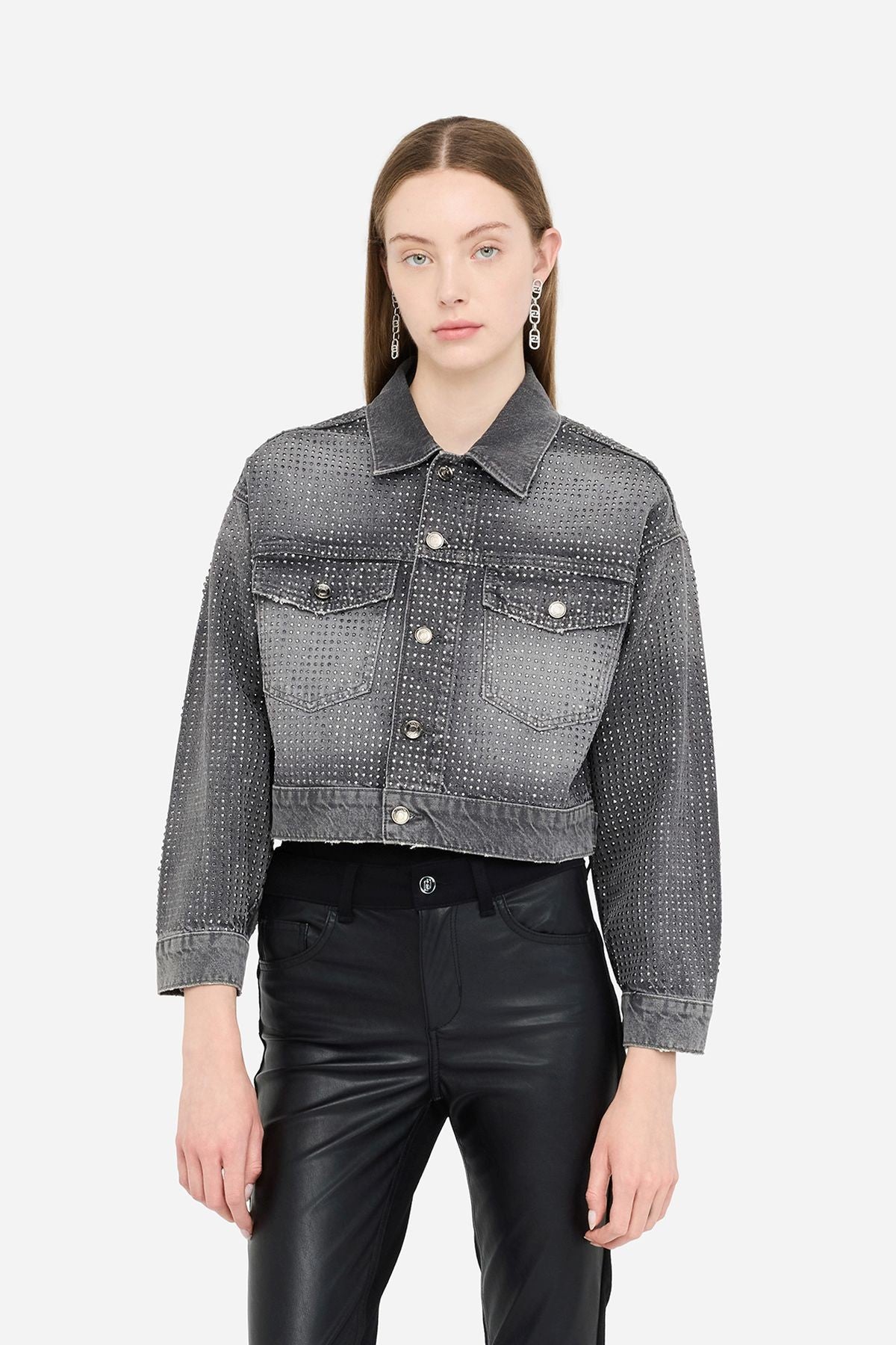 Liu Jo Gri Taşlı Jean Ceket