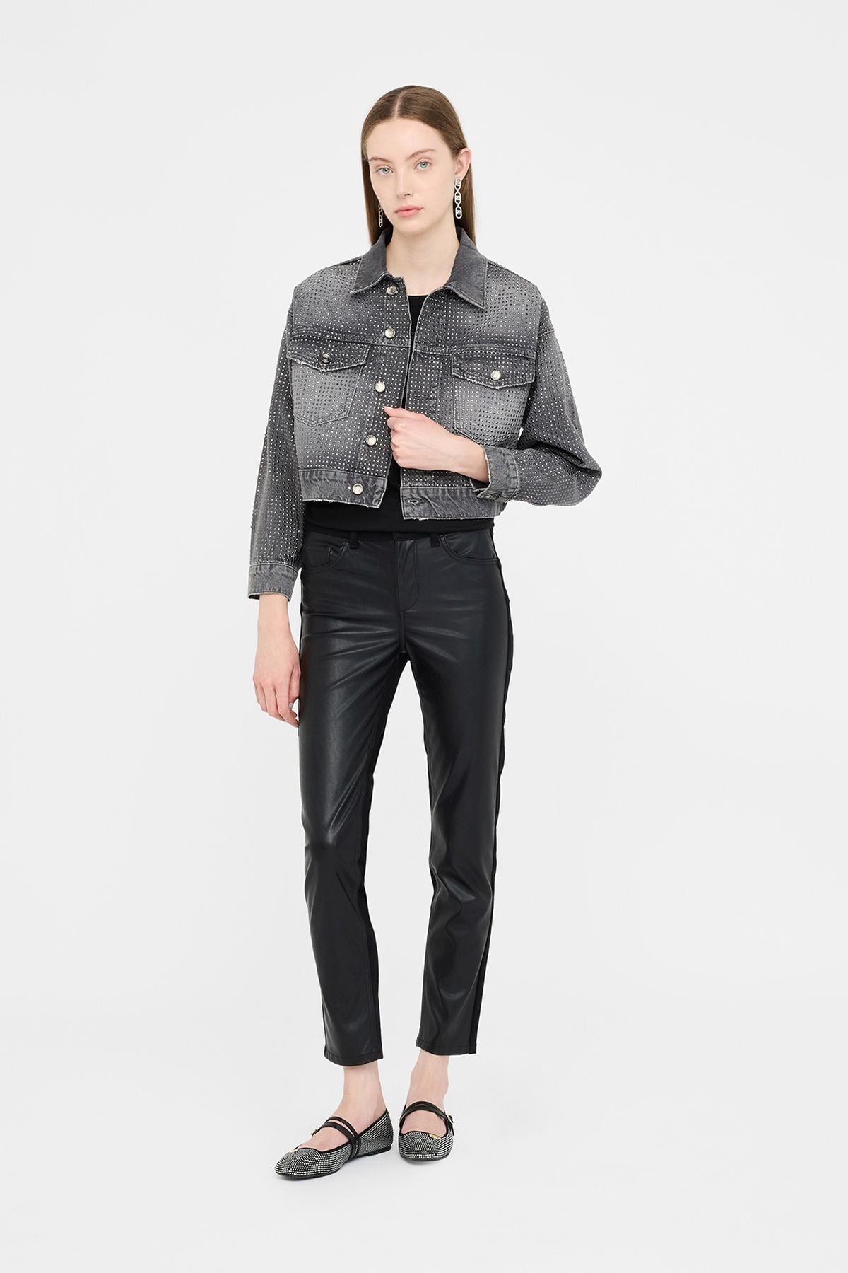 Liu Jo Gri Taşlı Jean Ceket