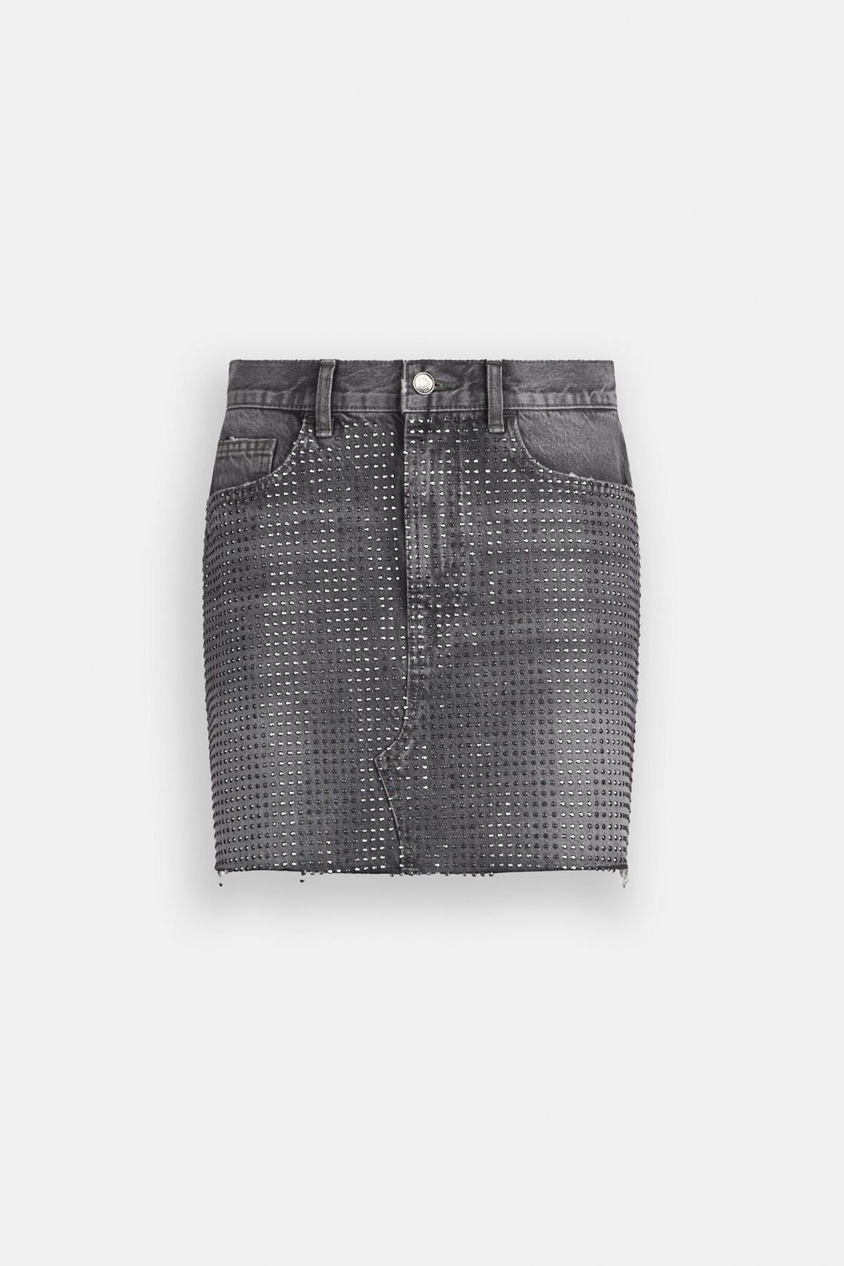 Liu Jo Gri Taşlı Mini Jean Etek