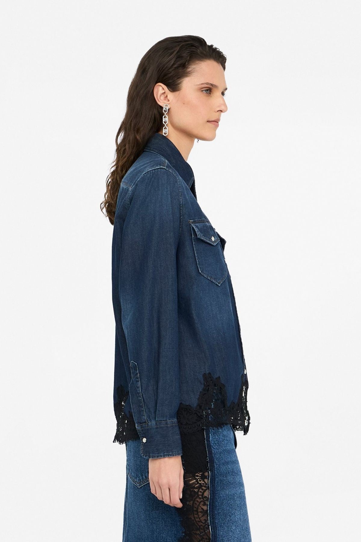 Liu Jo Dantelli Denim Gömlek