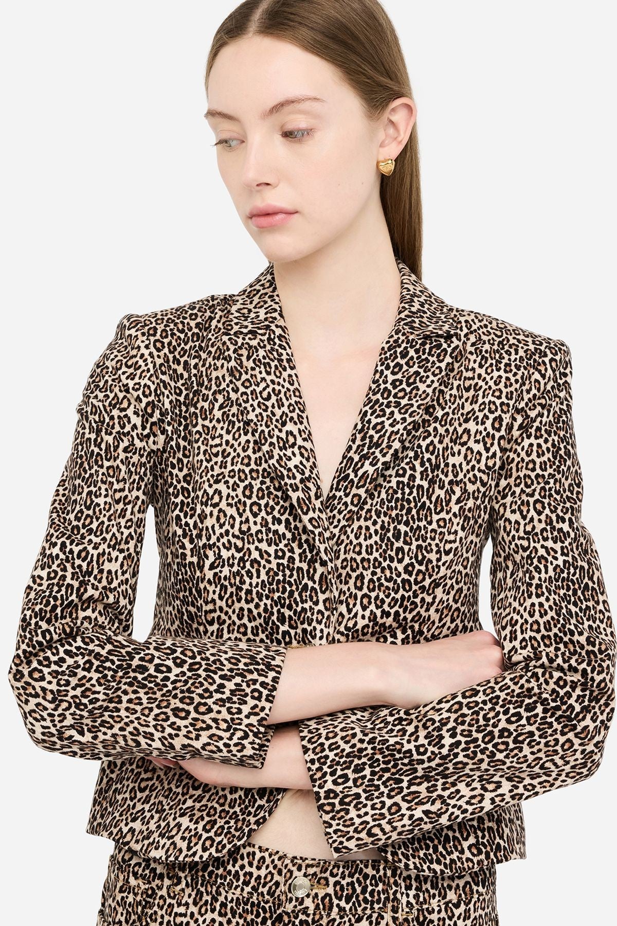 Liu Jo Mikro Leopar Desenli Blazer Ceket