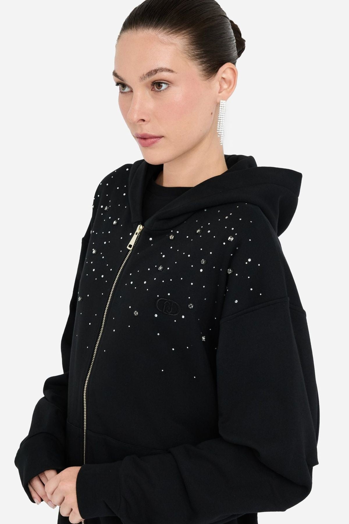 Liu Jo Oversize Taş Aplikeli Sweatshirt