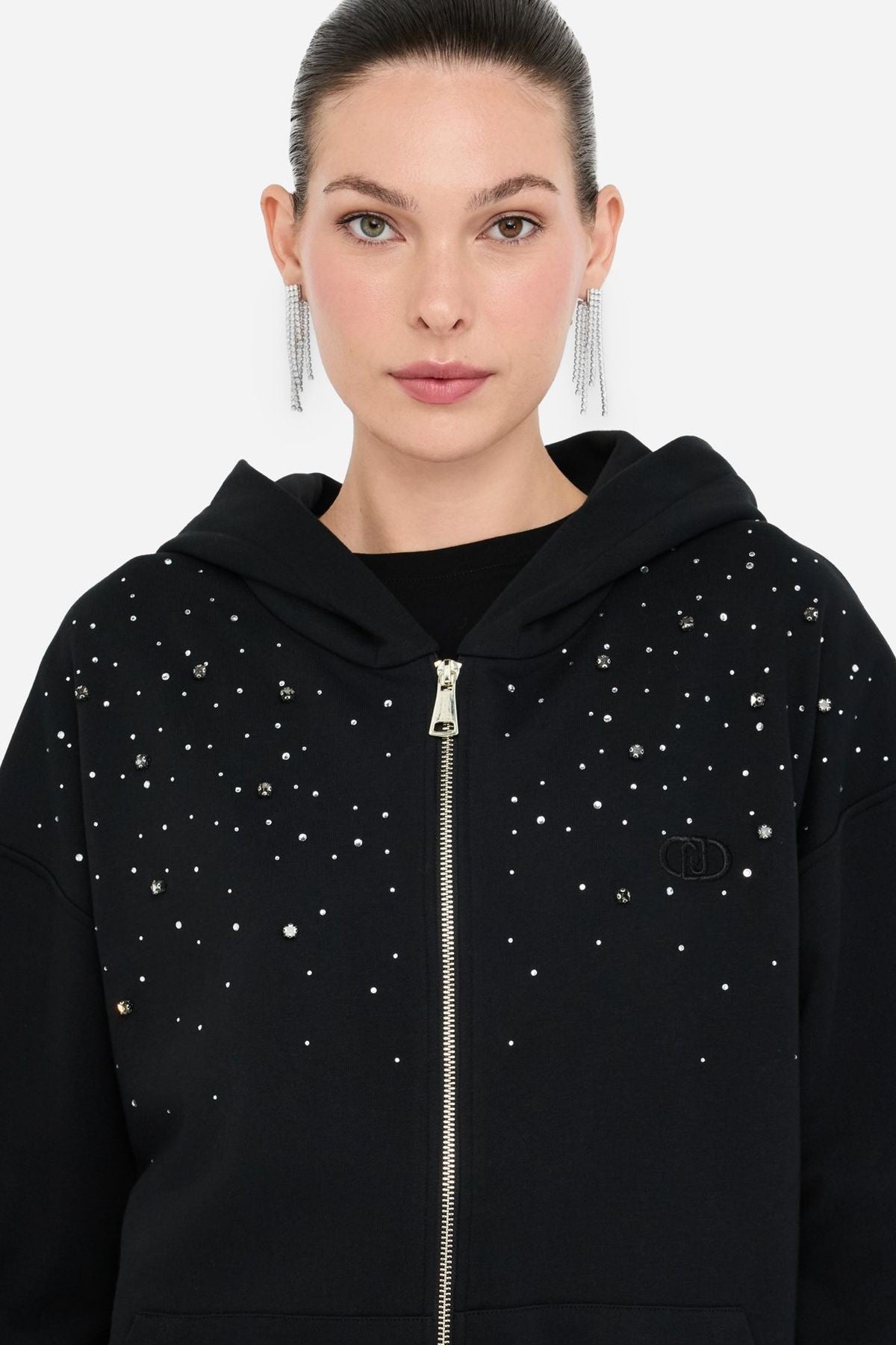 Liu Jo Oversize Taş Aplikeli Sweatshirt