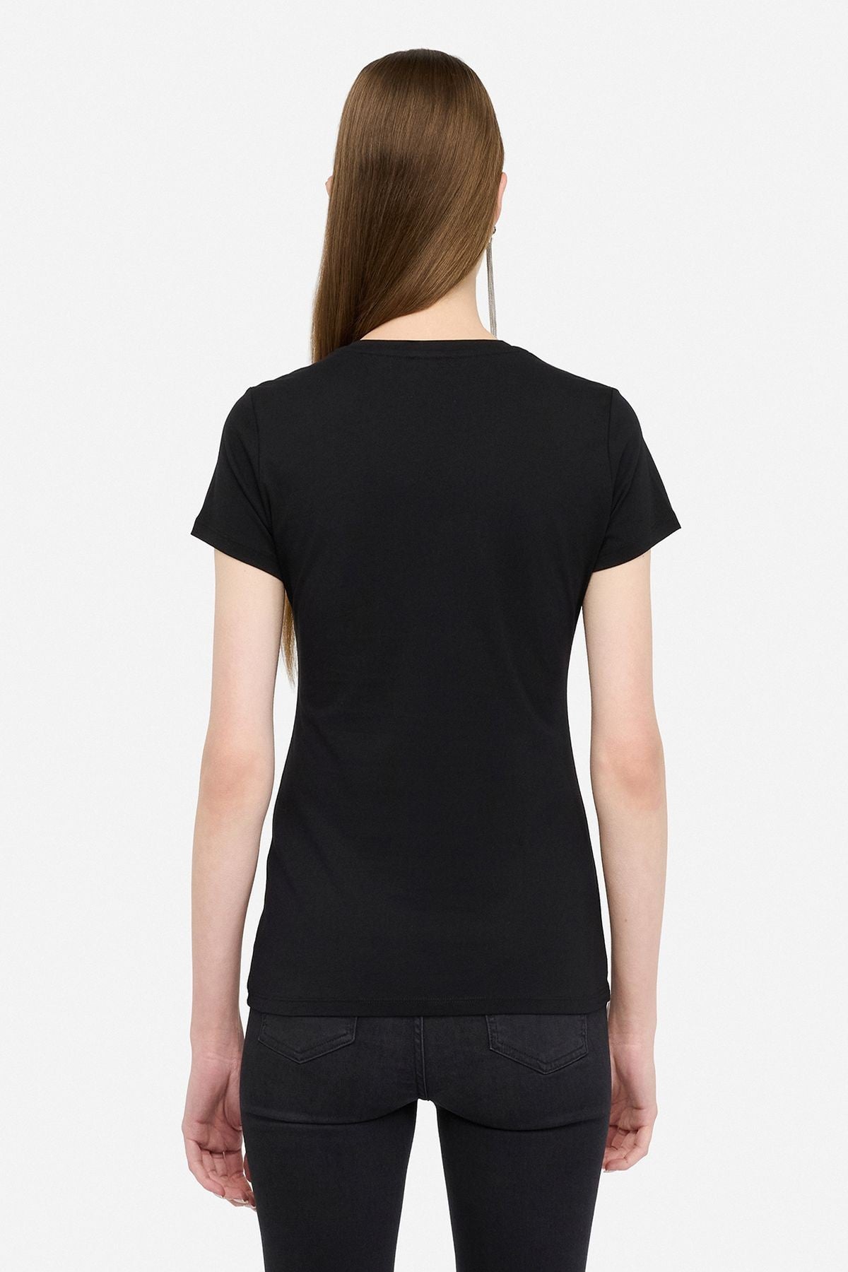 Liu Jo Siyah Rock Soul Baskılı T.shirt